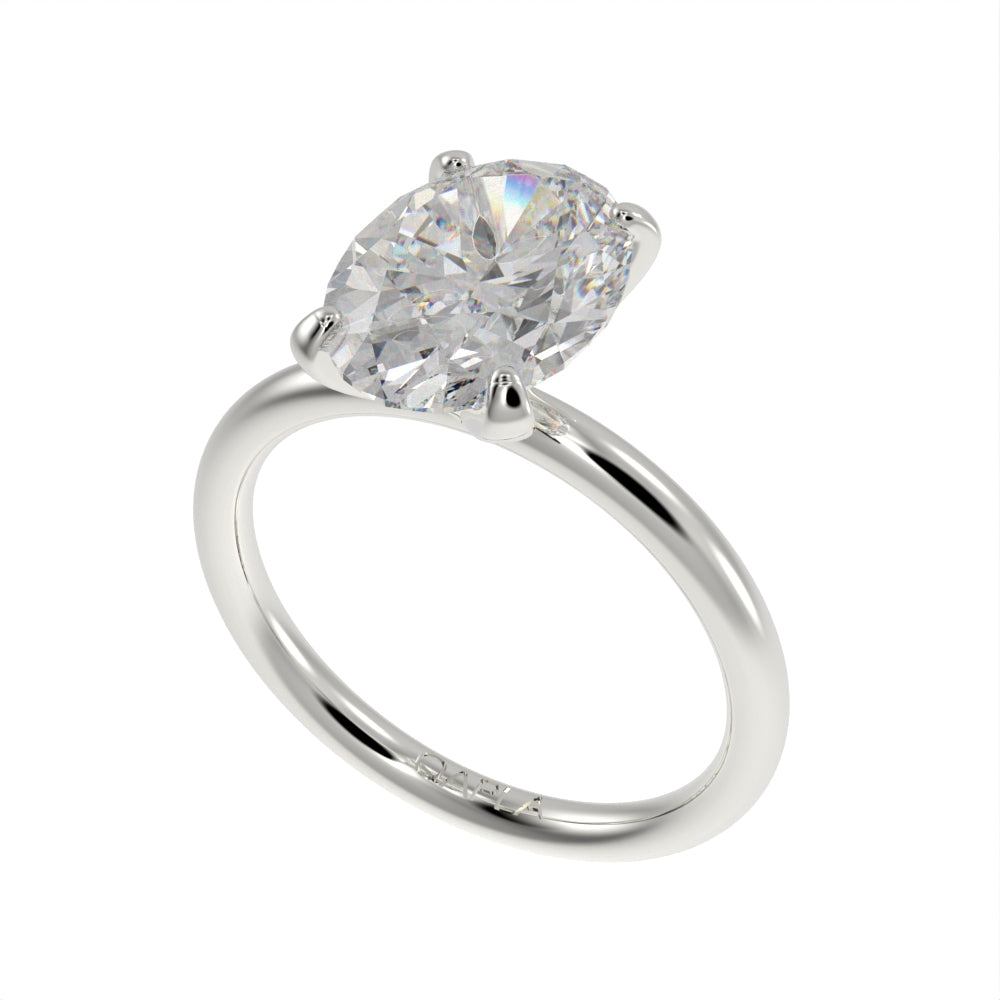 Divine oval solitaire ring