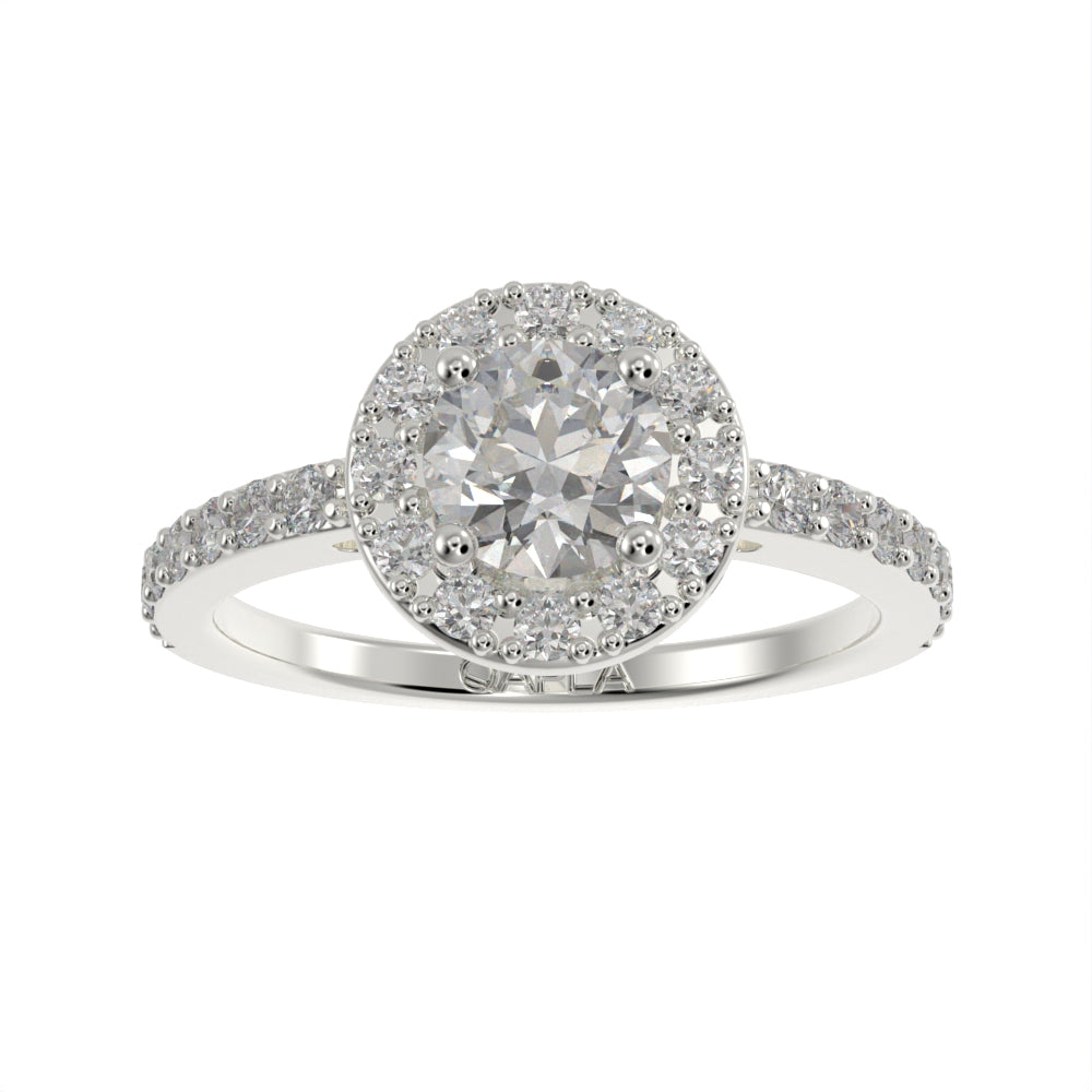 Rose halo ring