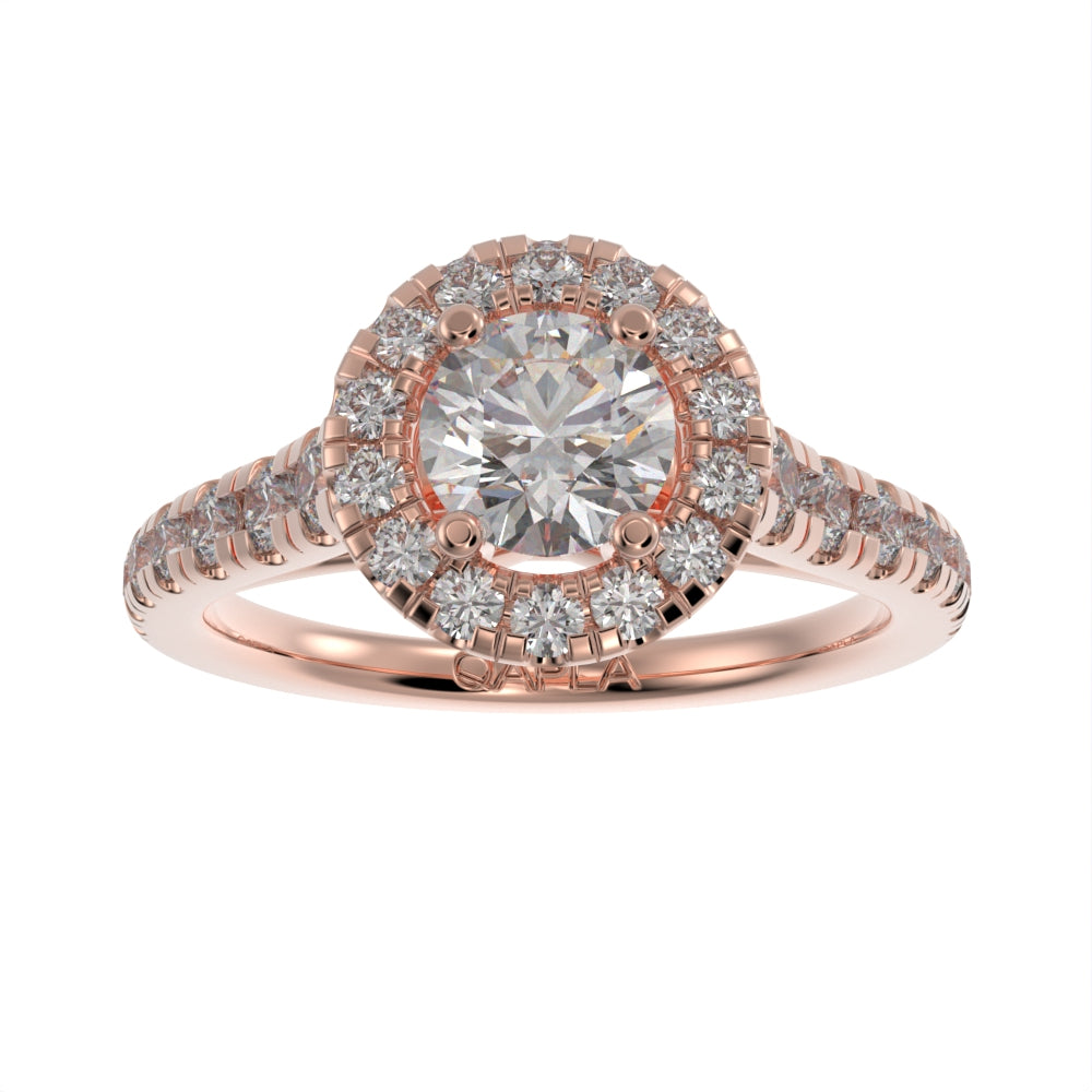 Serene brilliant halo ring