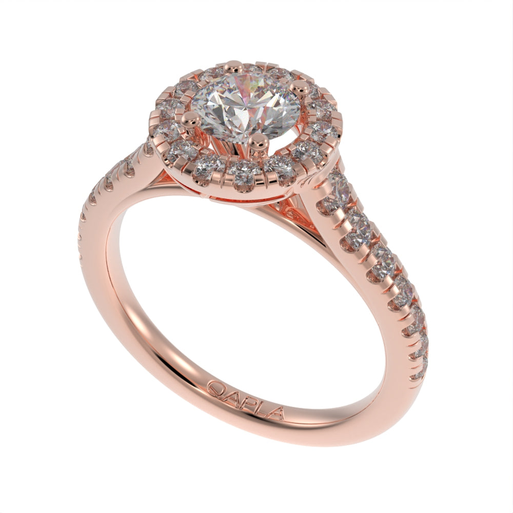 Serene brilliant halo ring