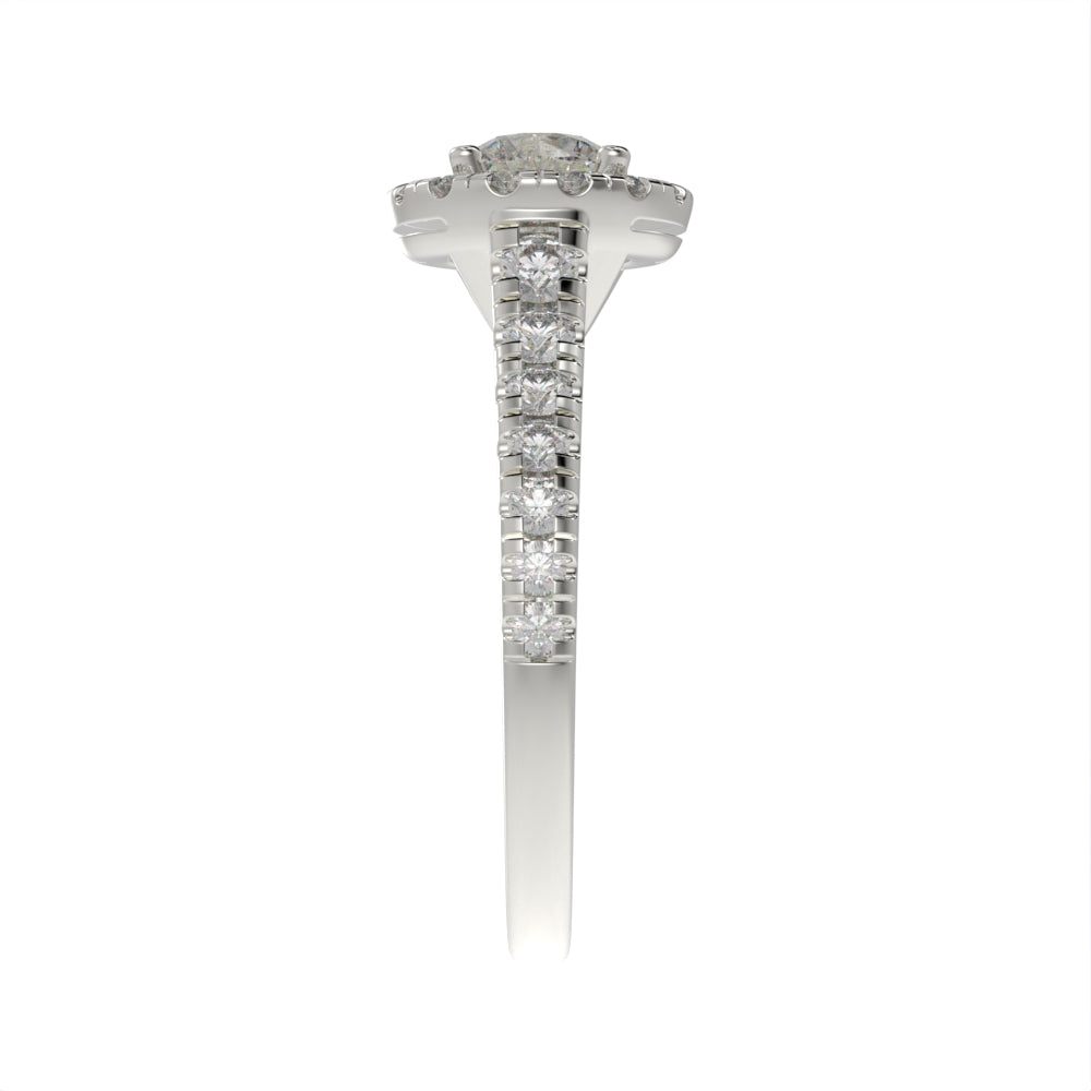 Serene brilliant halo ring