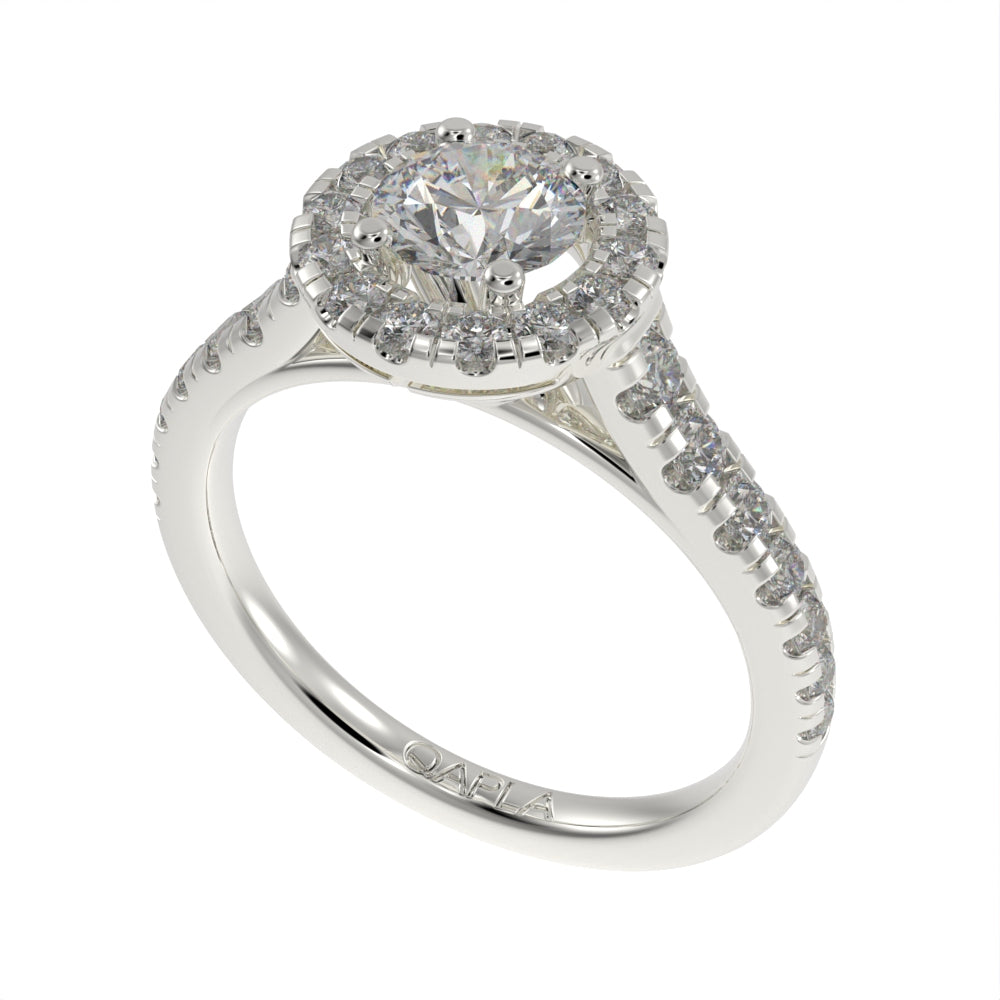 Serene brilliant halo ring