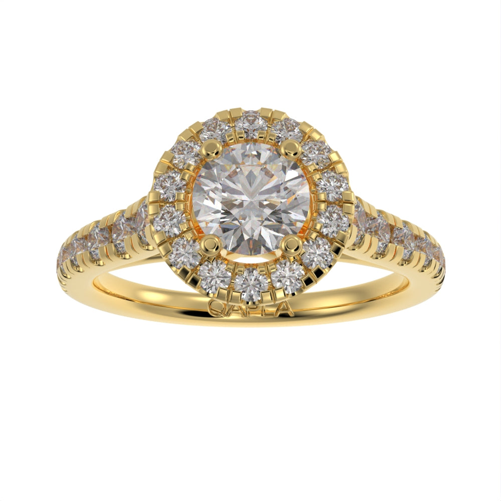 Serene brilliant halo ring