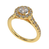 Serene brilliant halo ring