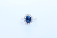 Oval Sapphire Halo Ring