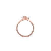 3 Stones Wedding Band Oro Rosa