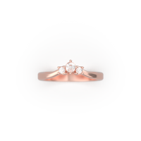 3 Stones Wedding Band Oro Rosa